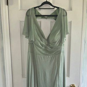 Azazie Dusty Sage Induh Bridesmaid Dress